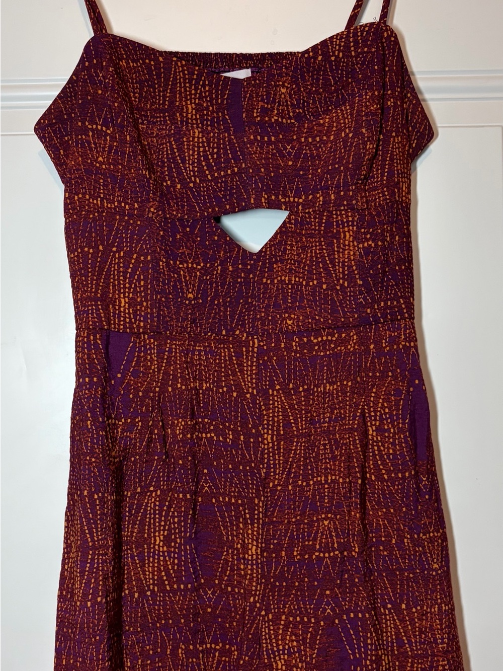 BCBGeneration Purple Mini Romper with Orange Pattern